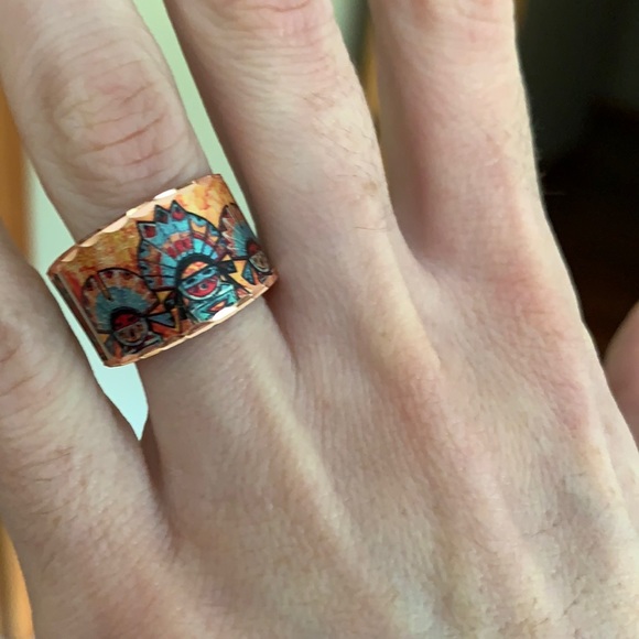 Native American Sun Kachina Art Ring - Picture 1 of 10